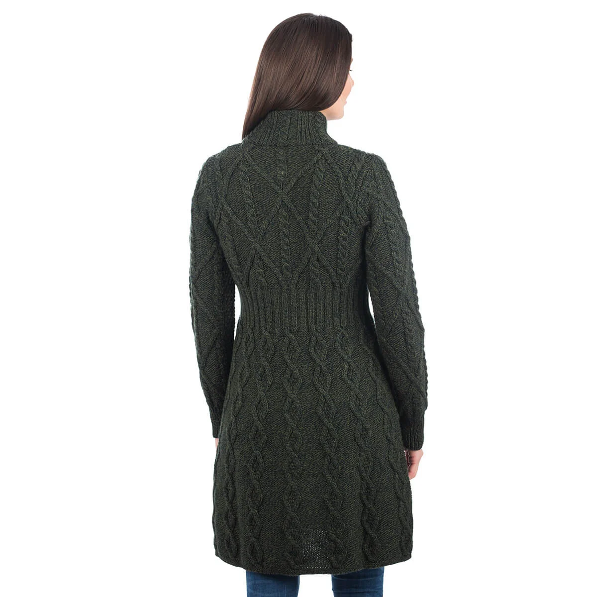 Aran Cable Signature Coat – Merino Wool Irish Knitwear - Image 10 | Caelmoon
