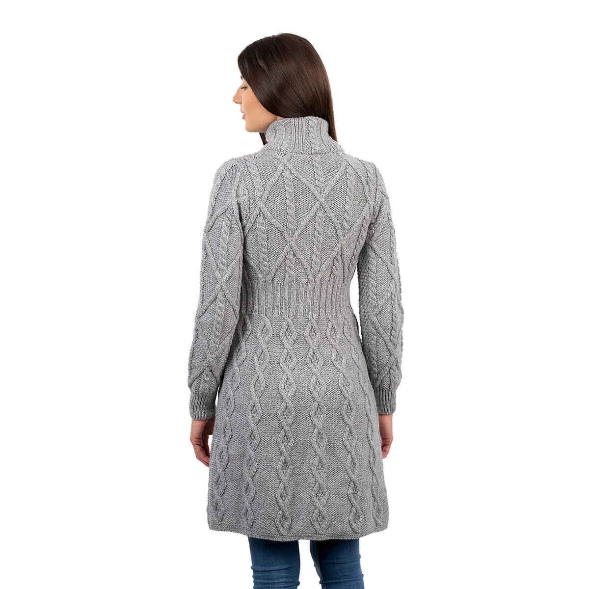Aran Cable Signature Coat – Merino Wool Irish Knitwear - Image 15 | Caelmoon