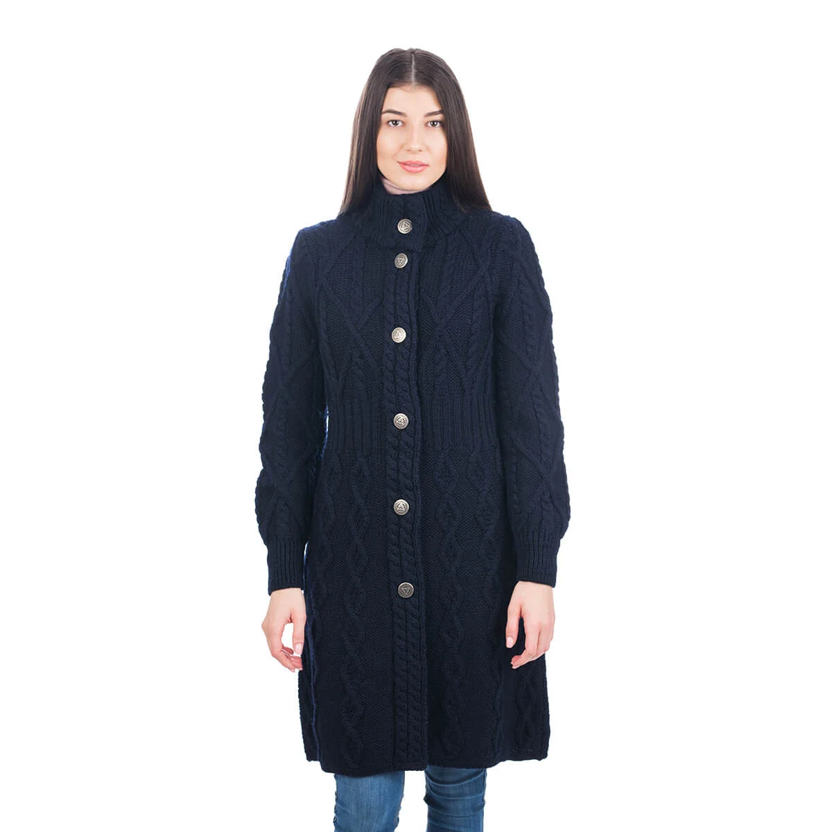 Aran Cable Signature Coat – Merino Wool Irish Knitwear - Image 18 | Caelmoon