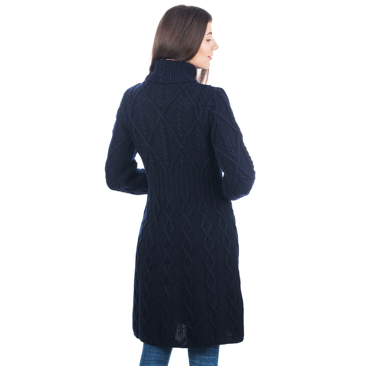 Aran Cable Signature Coat – Merino Wool Irish Knitwear - Image 20 | Caelmoon