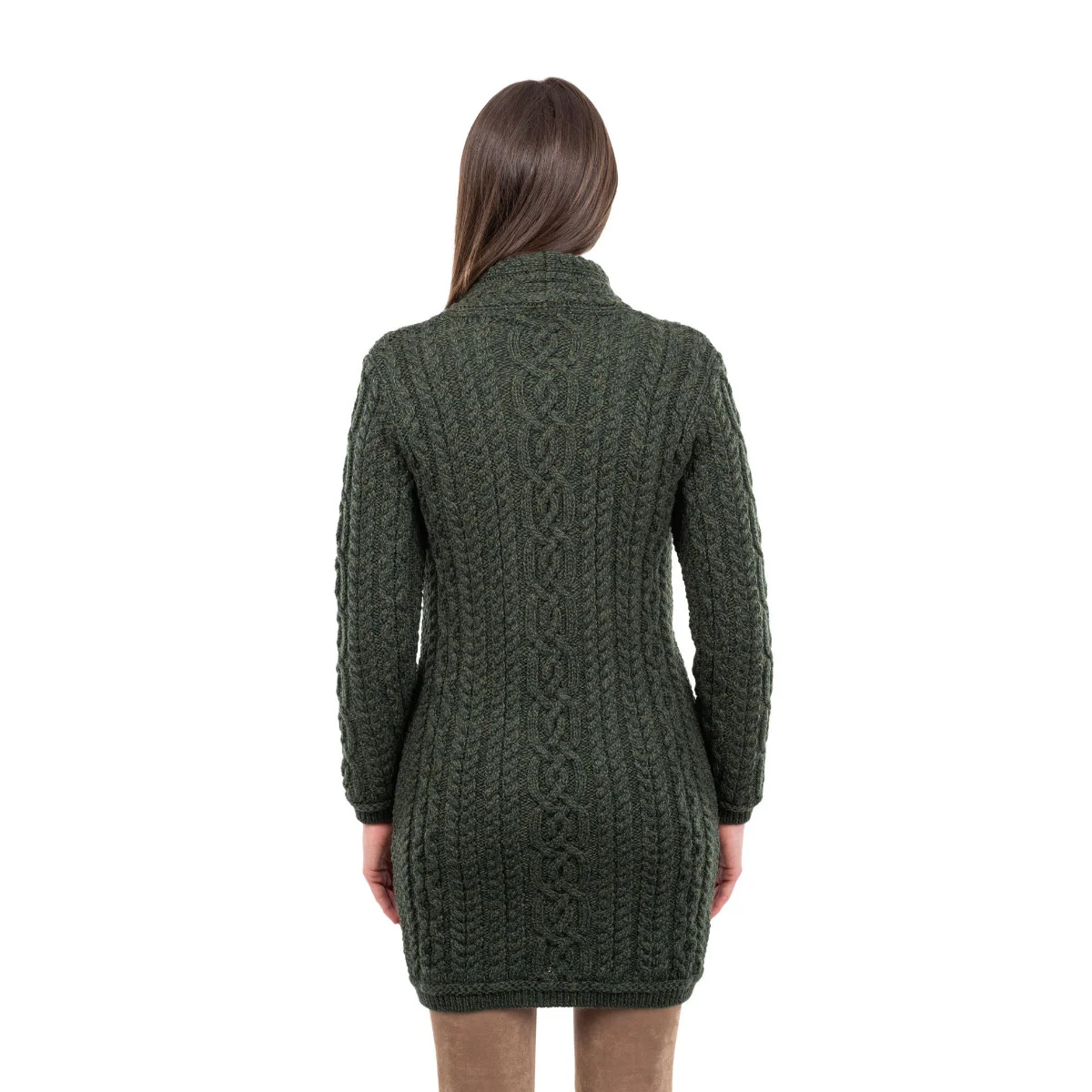 Cable Knit Side Zip Long Cardigan – Merino Wool Irish Knitwear - Image 18 | Caelmoon
