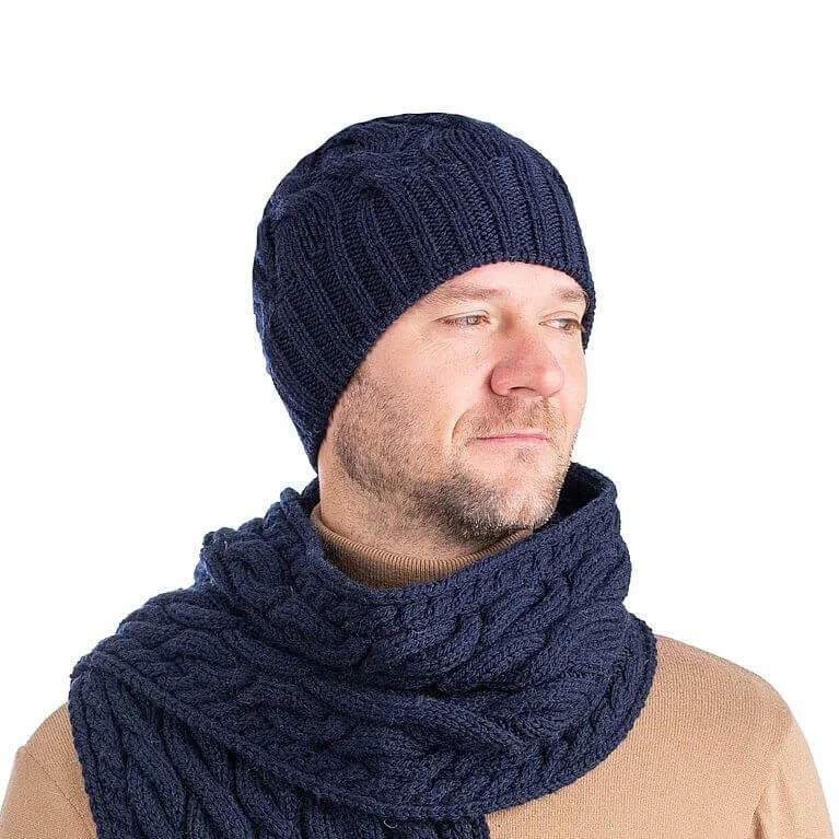 Cable Knit Wool Hat – 100% Warm Wool Beanie for Winter, Irish Knit - Image 9 | Caelmoon