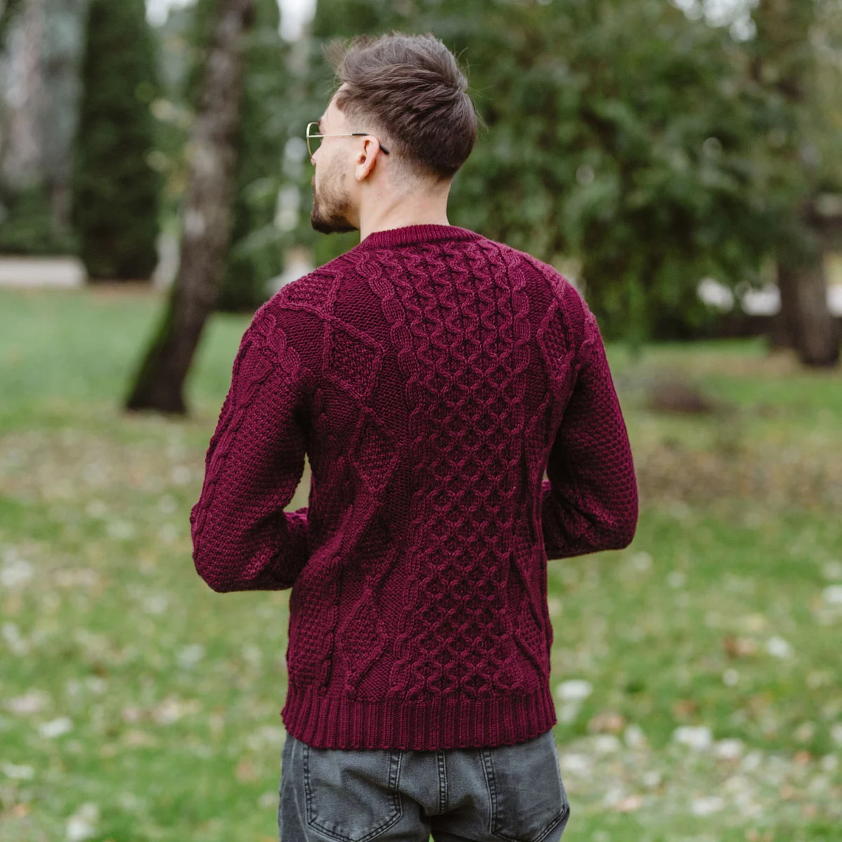 Fisherman Cable Sweater – Pure Virgin Wool Irish Knit - Image 9 | Caelmoon