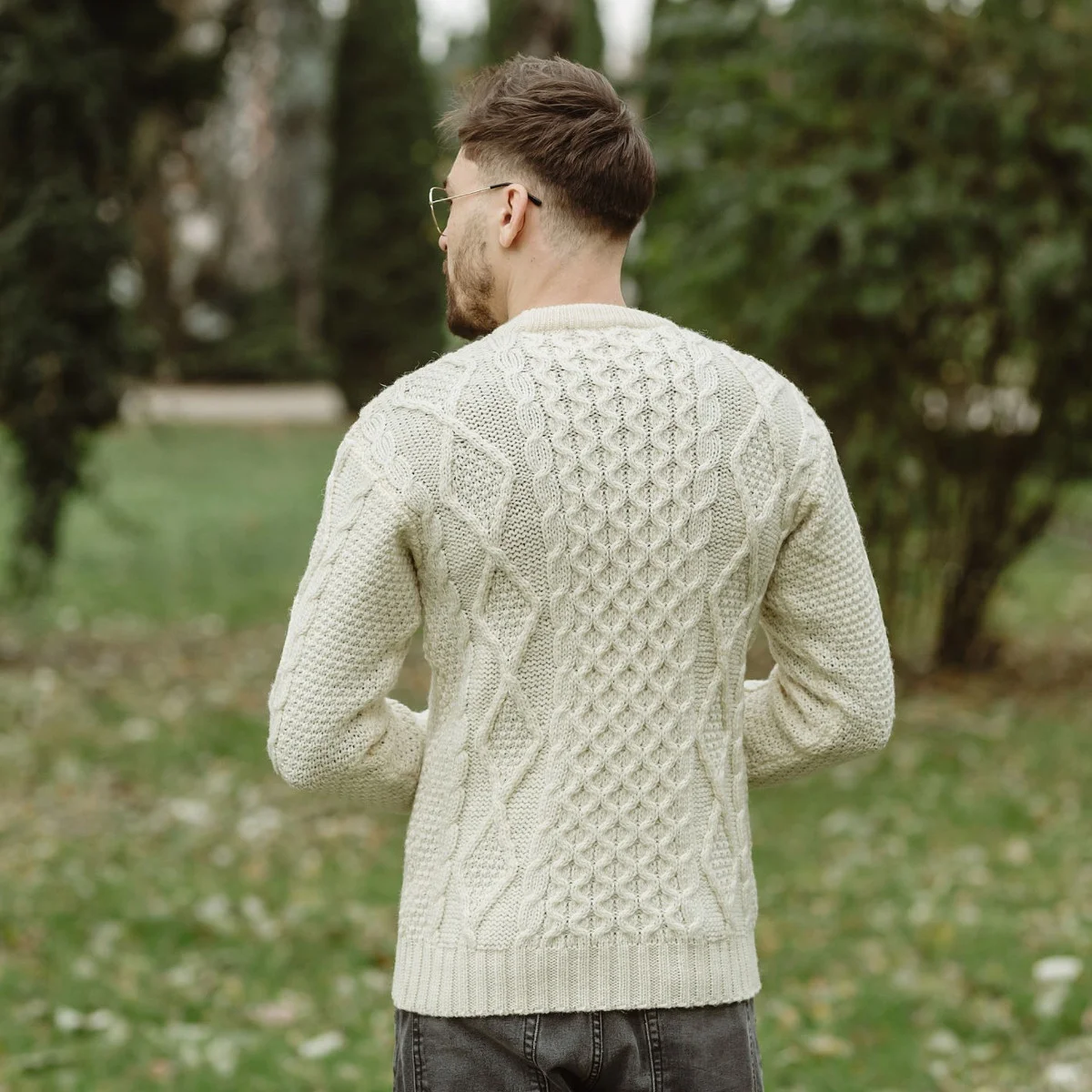 Fisherman Cable Sweater – Pure Virgin Wool Irish Knit - Image 5 | Caelmoon