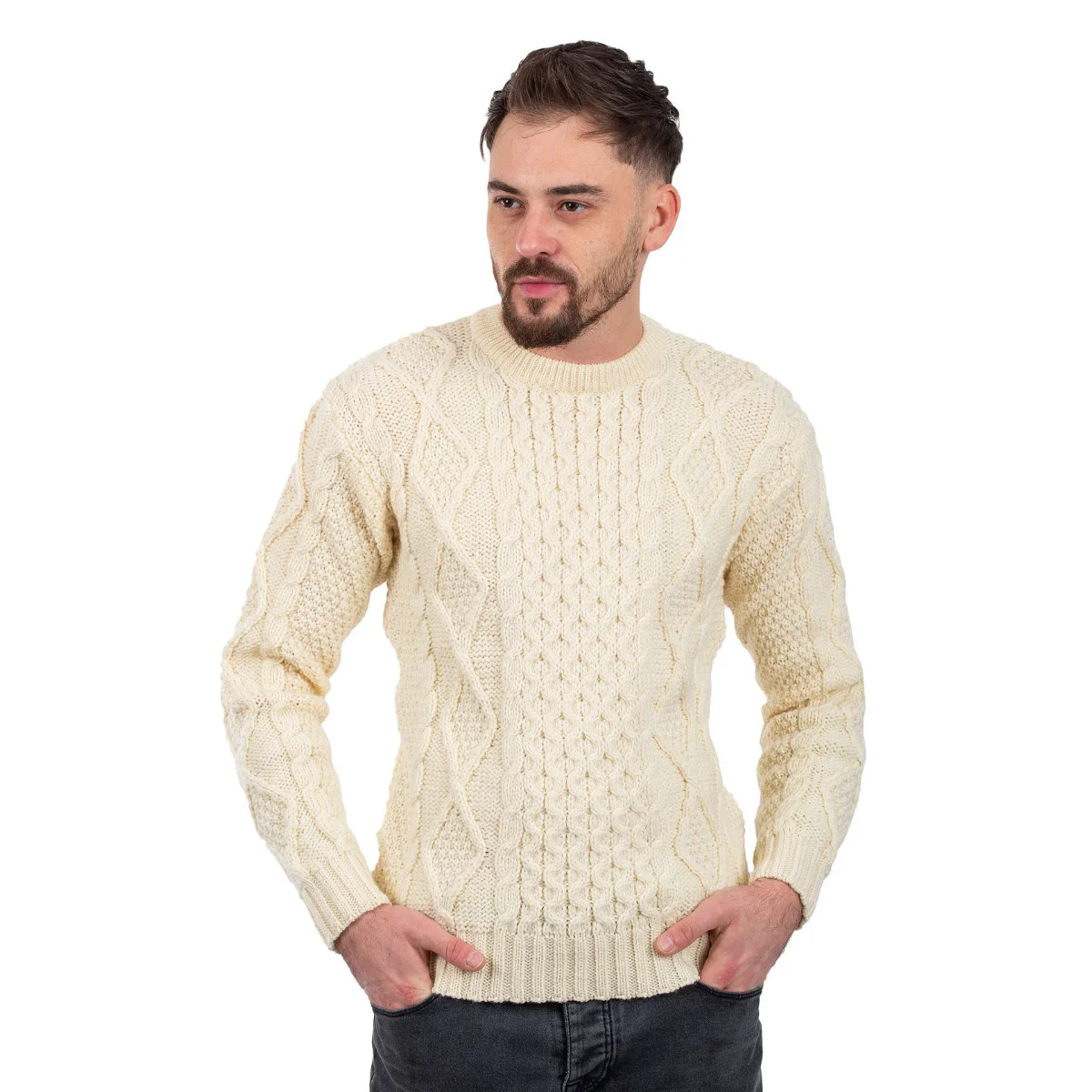 Fisherman Cable Sweater – Pure Virgin Wool Irish Knit - Image 13 | Caelmoon
