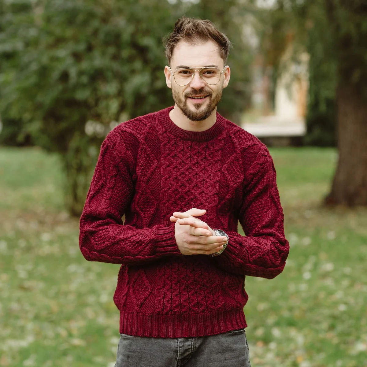 Fisherman Cable Sweater – Pure Virgin Wool Irish Knit - Image 7 | Caelmoon