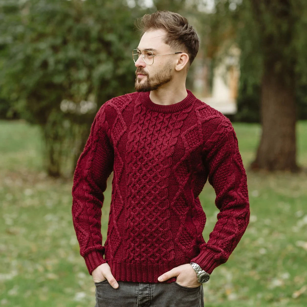 Fisherman Cable Sweater – Pure Virgin Wool Irish Knit - Image 8 | Caelmoon