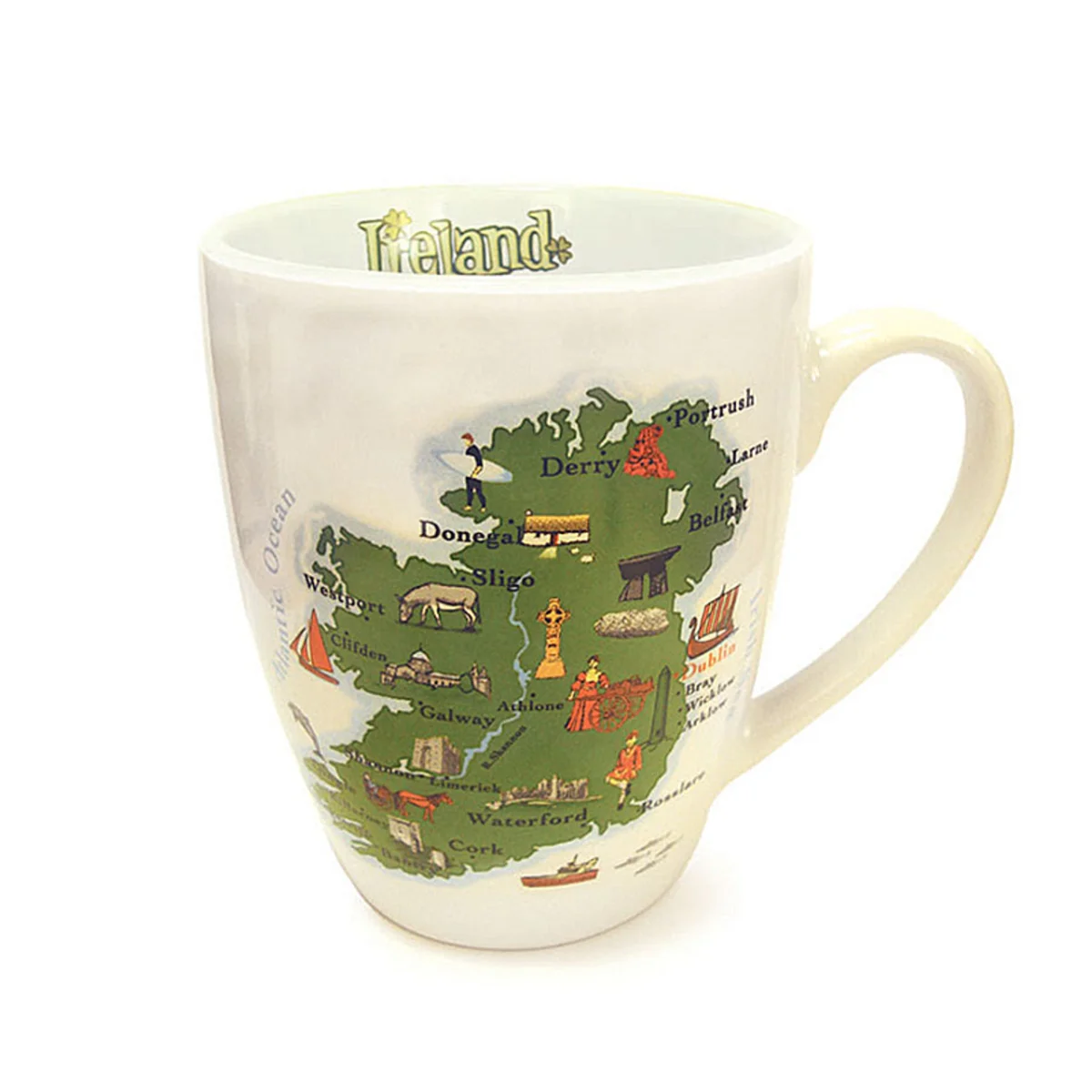 Ireland Map Bone China Mug – Heritage Symbols Drinkware - Image 3 | Caelmoon