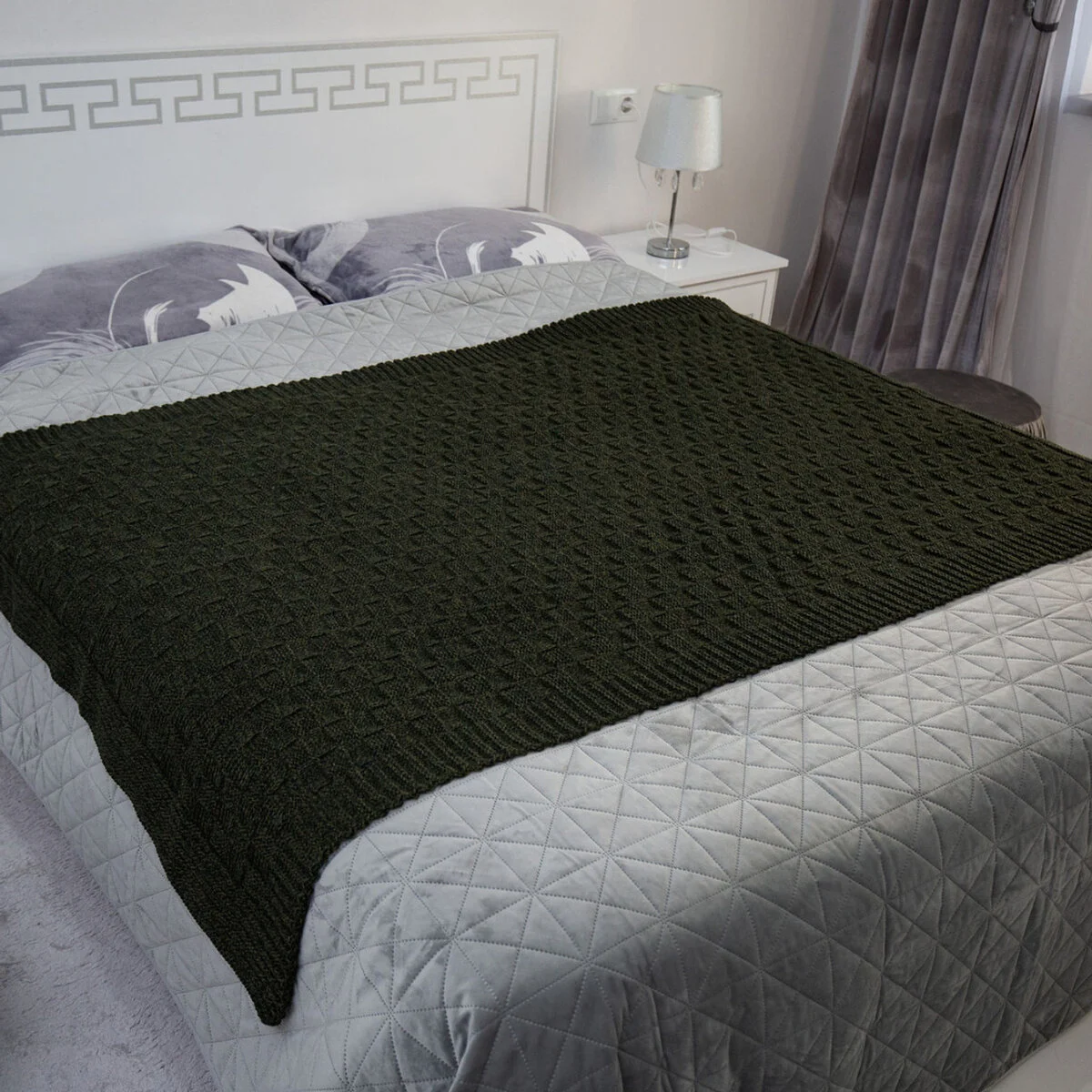 Irish Fisherman Aran Wool Throw Blanket – Basket Stitch Celtic Decor - Image 6 | Caelmoon