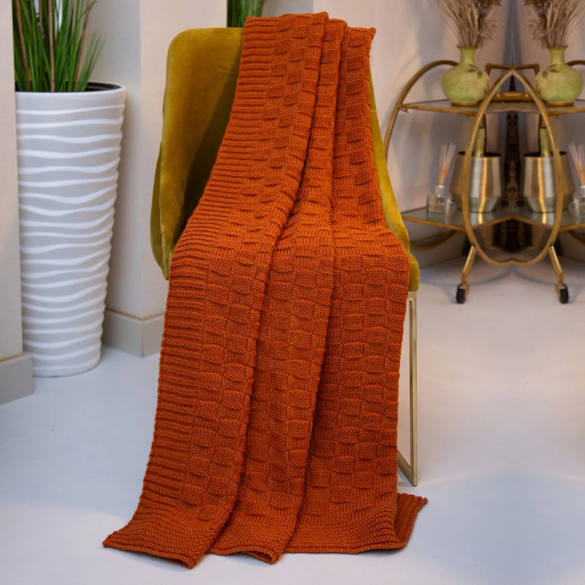 Irish Fisherman Aran Wool Throw Blanket – Basket Stitch Celtic Decor - Image 5 | Caelmoon