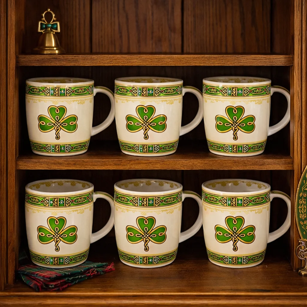 Irish Shamrock Ceramic Mug – Classic Heritage Drinkware - Image 2 | Caelmoon