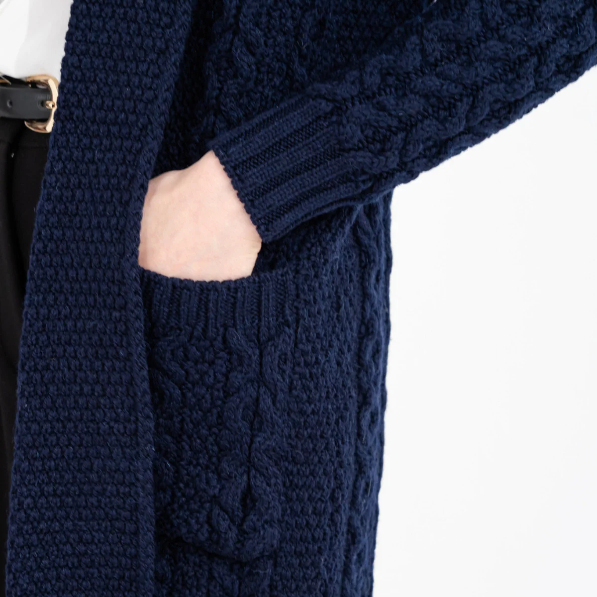 Ladies Open-Face Cardigan – 100% Merino Wool Irish Knit Sweater - Image 14 | Caelmoon