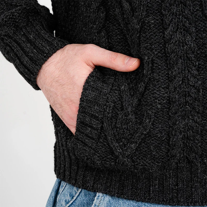 Men’s Merino Wool Shawl Collar Sweater – Single Button Irish Knit - Image 21 | Caelmoon