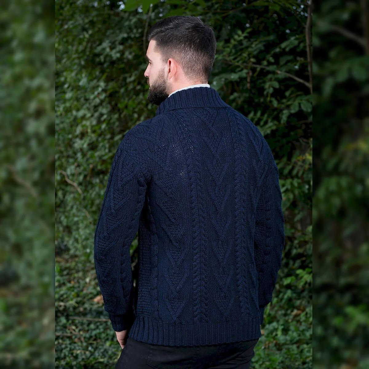 Men’s Merino Wool Shawl Collar Sweater – Single Button Irish Knit - Image 25 | Caelmoon