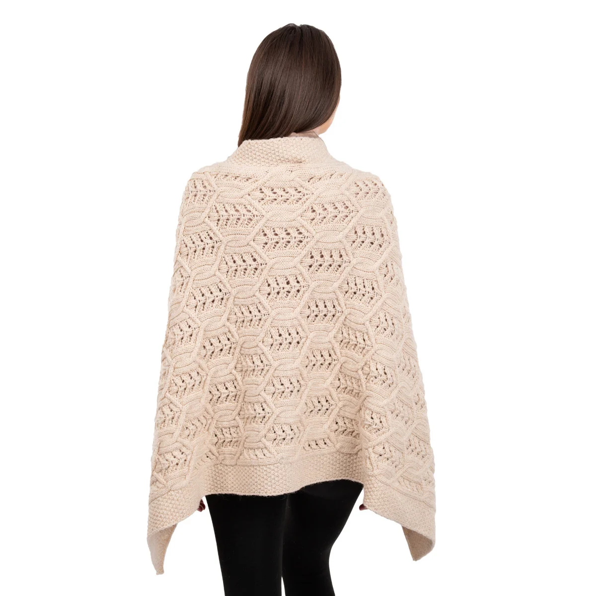 Merino Wool Ladies’ Poncho with Buttons – 100% Irish Merino Knit - Image 15 | Caelmoon