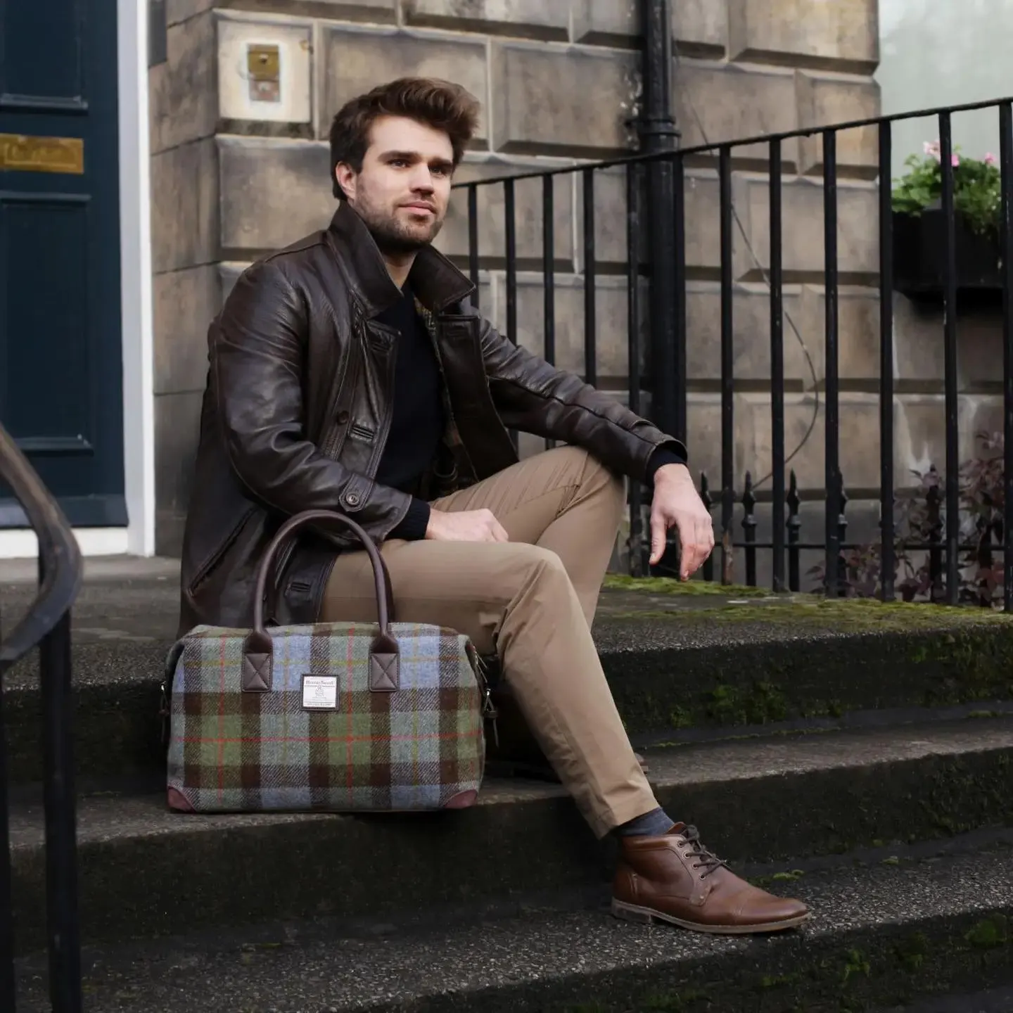 Scottish Harris Tweed Tartan Overnight Bag - Featured Product | Caelmoon
