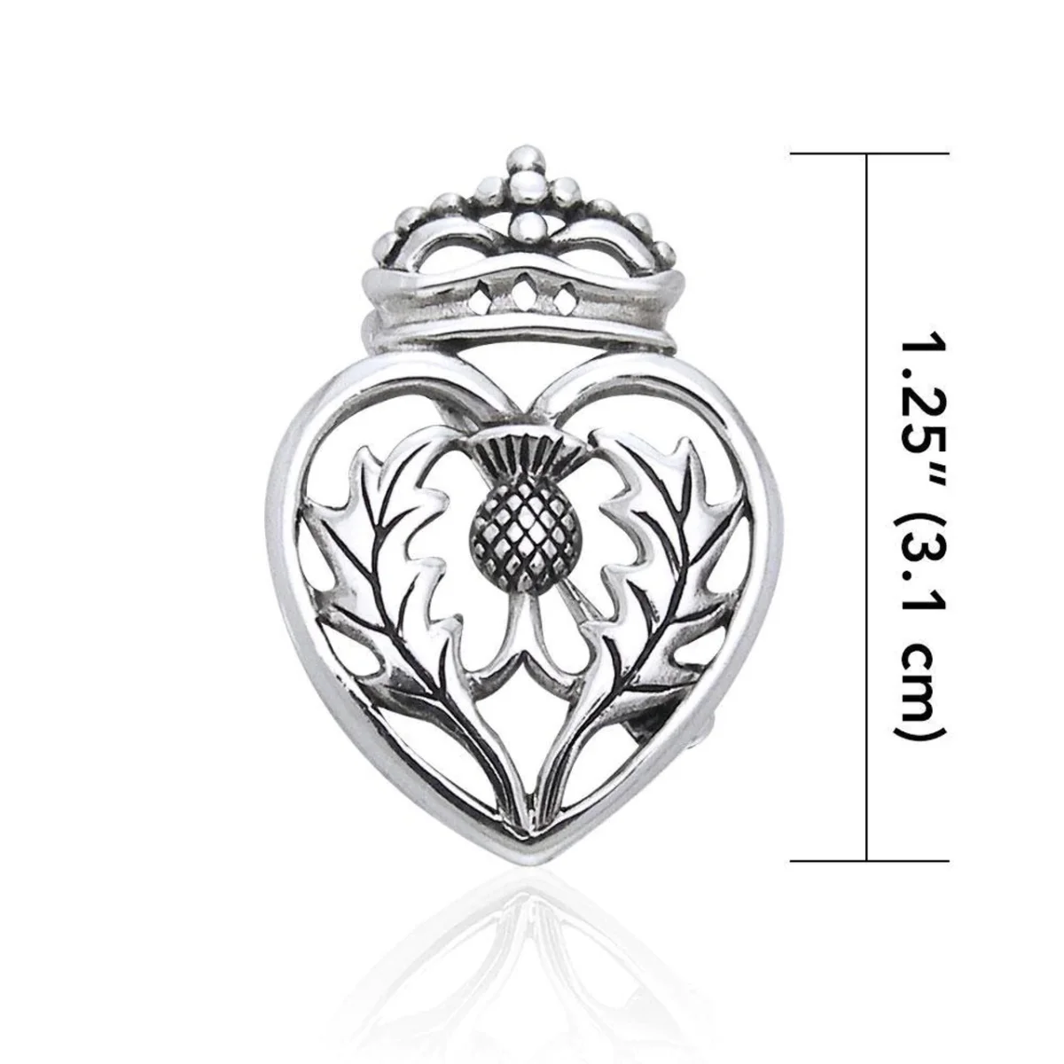 Scottish Thistle Sterling Silver Brooch Pin - Image 3 | Caelmoon