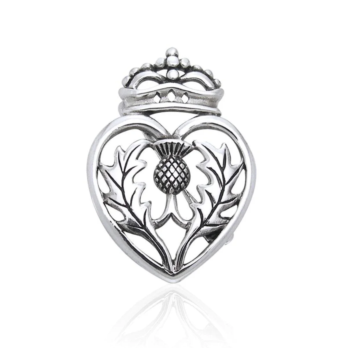 Scottish Thistle Sterling Silver Brooch Pin - Image 2 | Caelmoon