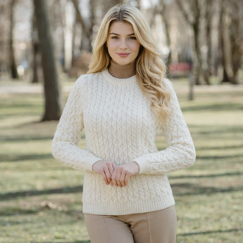 Side Button Knit Sweater – Classic Irish Wool Pullover with Button Detail - Knitwear | Caelmoon
