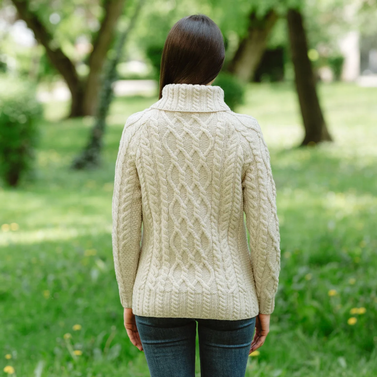 Women’s Merino Wool Zip-Neck Sweater – Classic Warm Wool Knit Pullover - Image 7 | Caelmoon